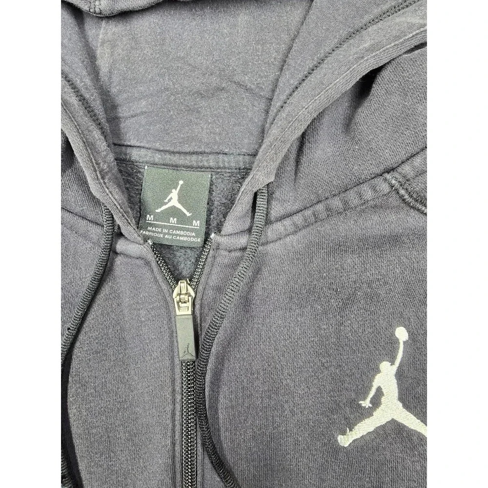 Jordan Full Zip Hoodie Mens M Black Basketball Sweatshirt Jumpman